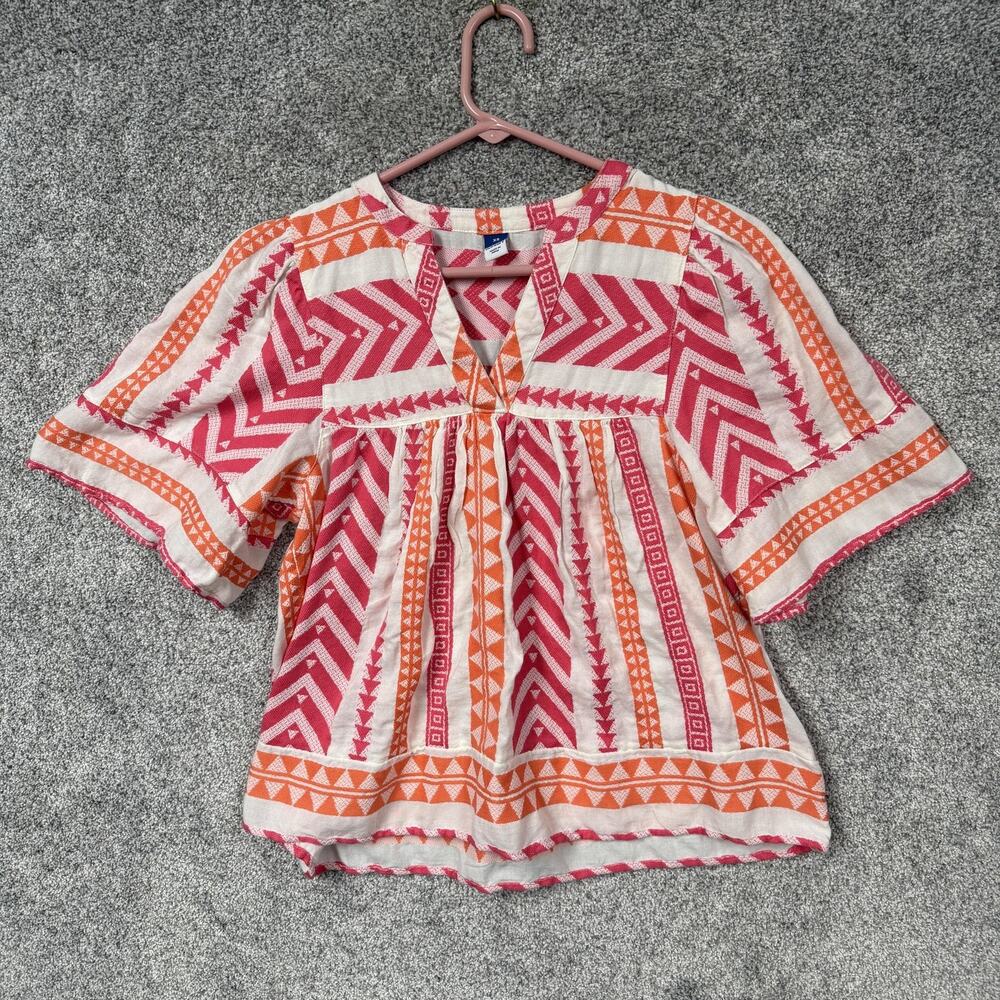 Old Navy Tunic Blouse XS Peasant Aztec Southwestern Beachy Tribal Festival‎ Boho